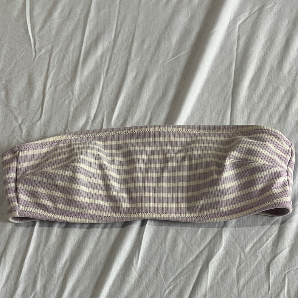 Striped Purple and White Aerie Bandeau Top